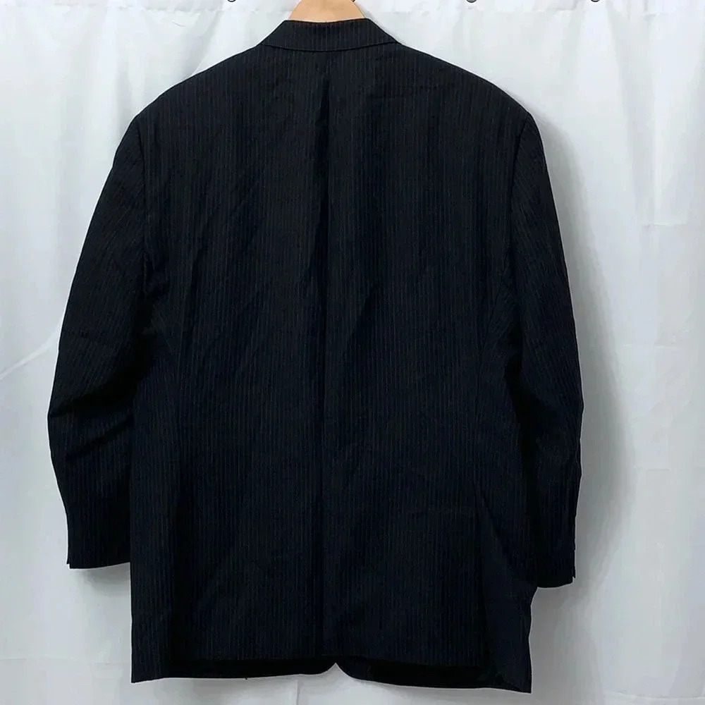 Men’s Calvin Klein Black With Blue Stripes Blazer Size 46R EUC - Picture 4 of 6